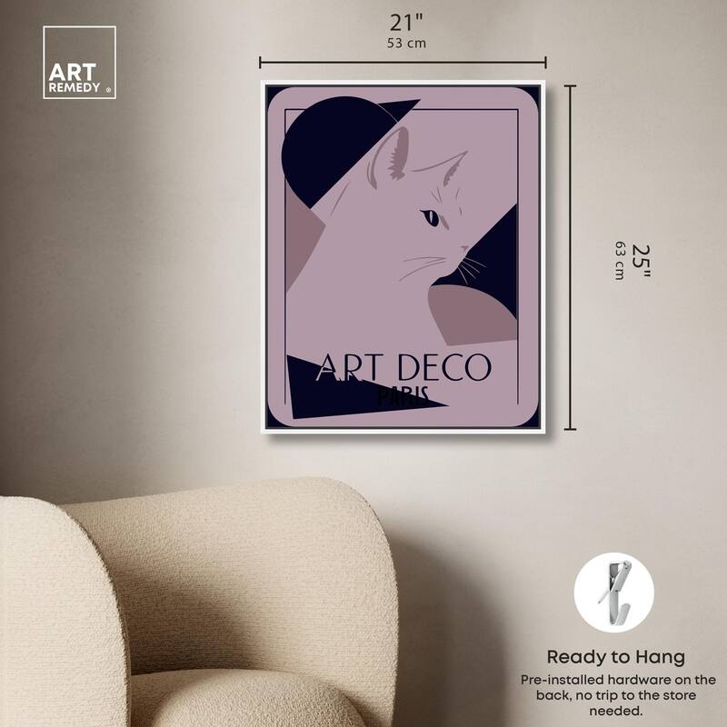 Cat Deco Canvas by Art Remedy