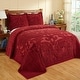 preview thumbnail 14 of 80, Better Trends Ashton Collection in Medallion Design 100% Cotton Tufted Unique Luxurious Machine Washable Tumble Dry Burgundy - Full
