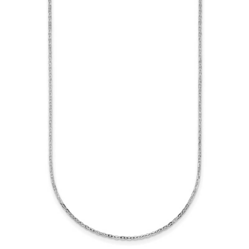 Curata Italian 18k White Gold 1.3mm Diamond Cut Chain Necklace (Lobster)