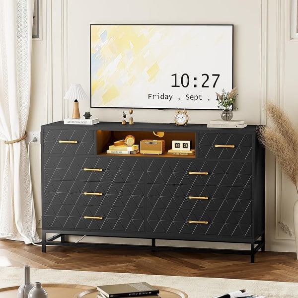 minimalist dresser for bedroom Wlive 9 Drawer Dressers for Bedroom Tall Dresser for Closet Living Room Hallway Dressers Bedroom Furniture Dresser Organizer Storage Tower with Fabric
