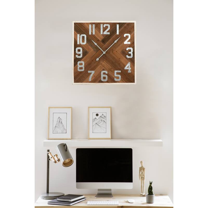 Wood and Metal Wall Clock