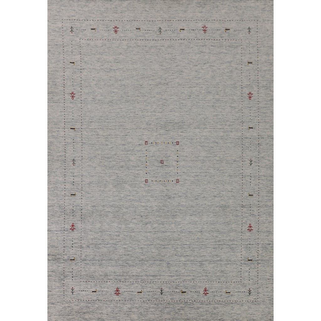 Gabbeh Indian Area Rug Handmade Wool Carpet - 9'1"x 11'8"