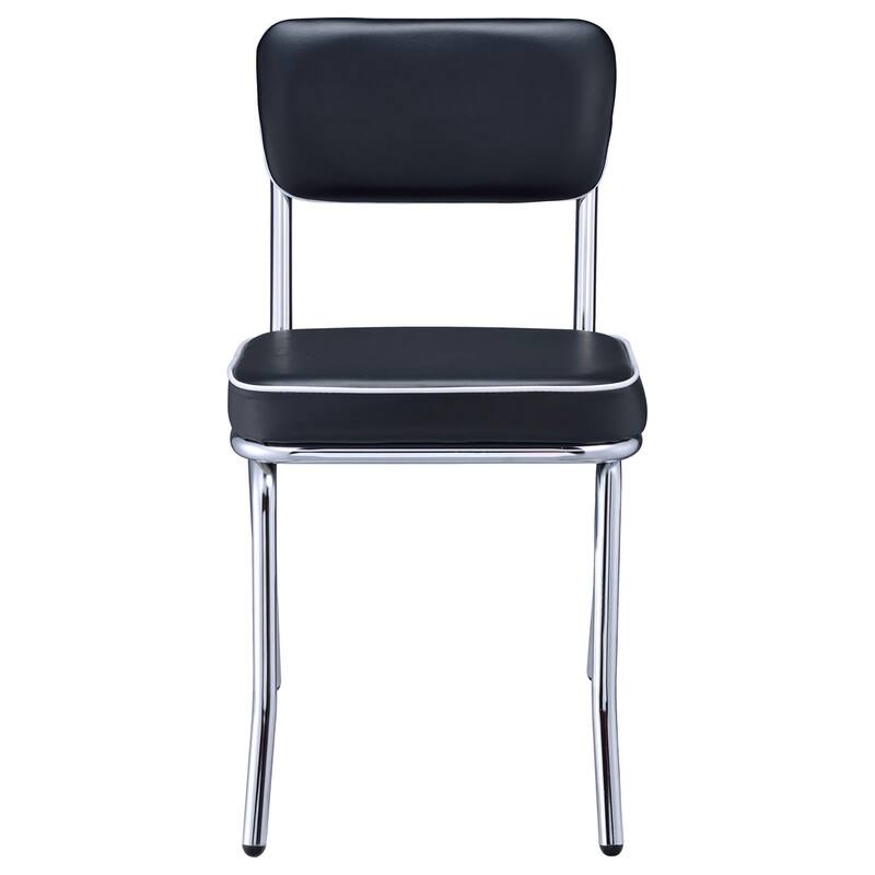 Upholstered Side Chairs，Dining Chair with Chrome Legs (Set of 2)