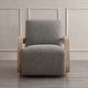 preview thumbnail 19 of 47, Eli Swivel Accent Chair with U-Shaped Wood Arm