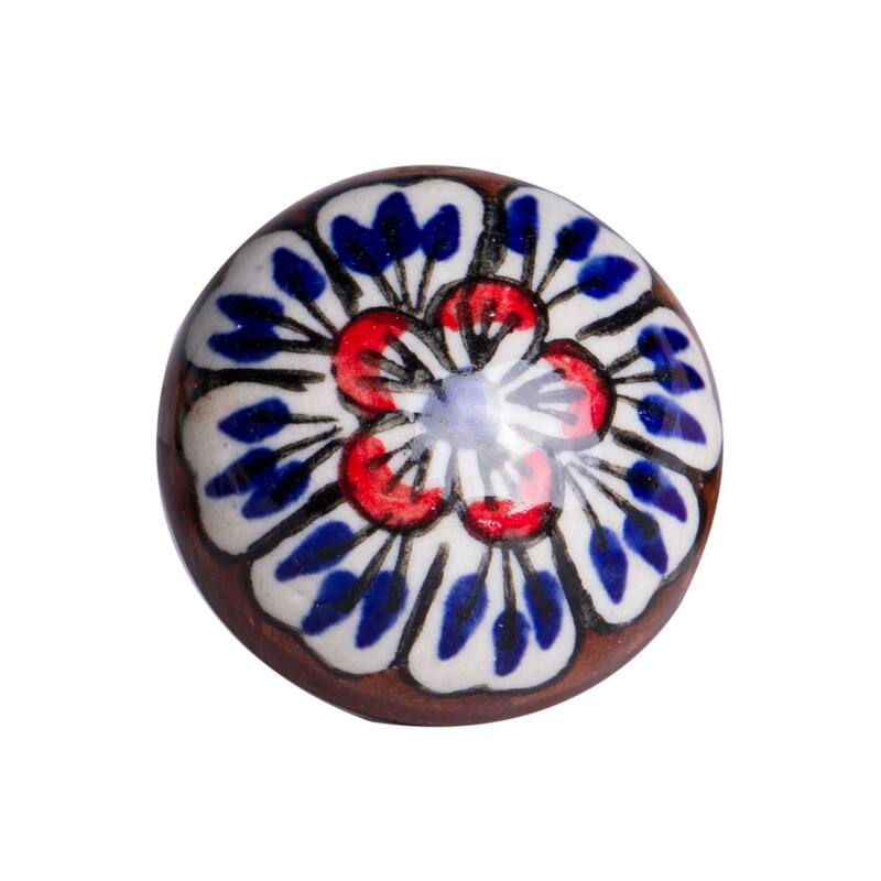 HomeRoots 1.5" x 1.5" x 1.5" Ceramic/Metal Multicolor 8 Pack Knob - 1.5" x 1.5" x 1.5"
