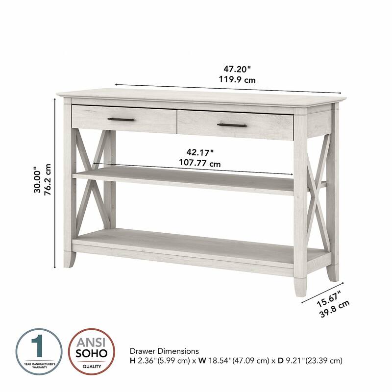 Console Table with Drawers and Shelves