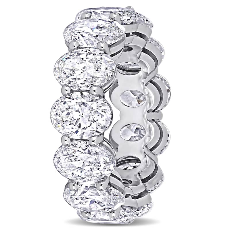 Miadora 13 1/10ct TDW Oval Diamond Eternity Ring in 18k White Gold