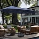 preview thumbnail 36 of 54, 13 ft Patio Umbrella with Base Double-Sided Rectangular Outdoor Deck Umbrella Navy Blue