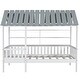 preview thumbnail 13 of 11, Wood Twin Size House Bed with Roof, Guardrail and Shelves