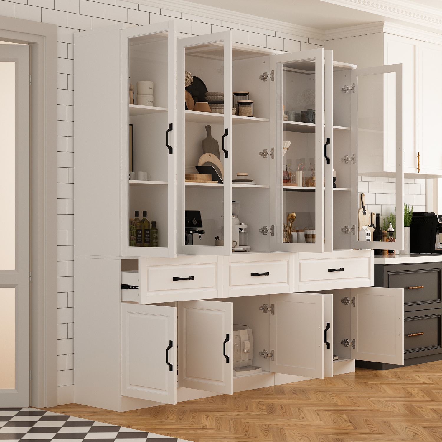 Large pantry shop cabinet with doors