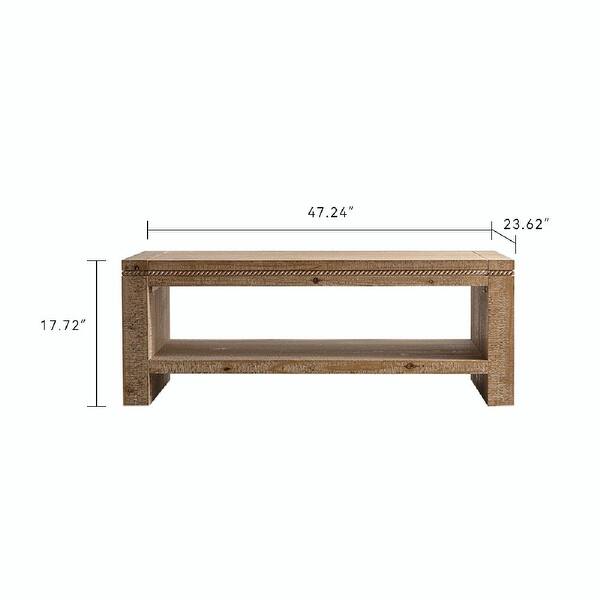 Large 2-Tier Rustic Coffee Table with Storage Shelf - Bed Bath & Beyond ...