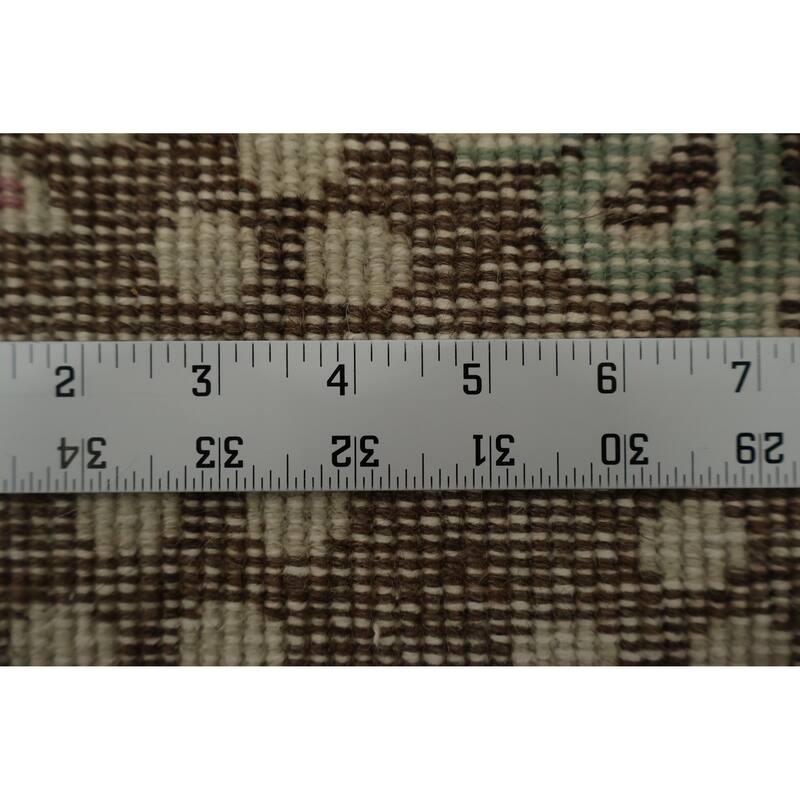 Hand Knotted Oriental 100% Wool Carpet Transitional Floral Green Anatolian Area Rug - 9' 2'' X 5' 2''