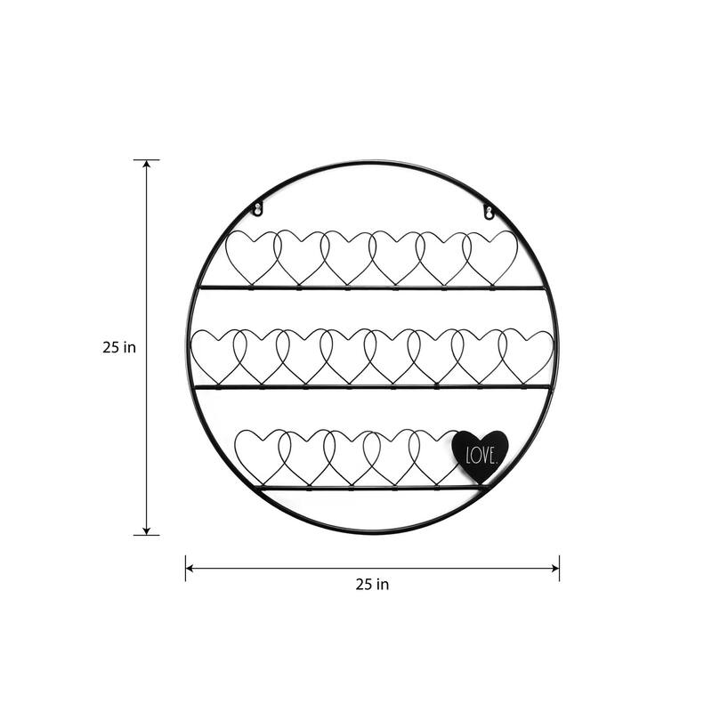 Rae Dunn Round Wire Grid with Hearts - "LOVE"