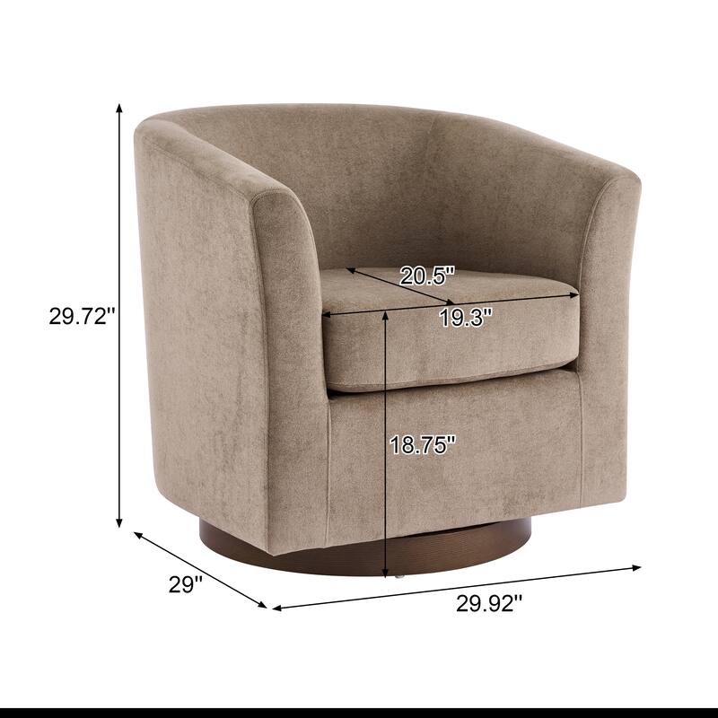 Christopher Knight Home - Halo Modern Swivel Upholstered Barrel Chair with Wooden Base