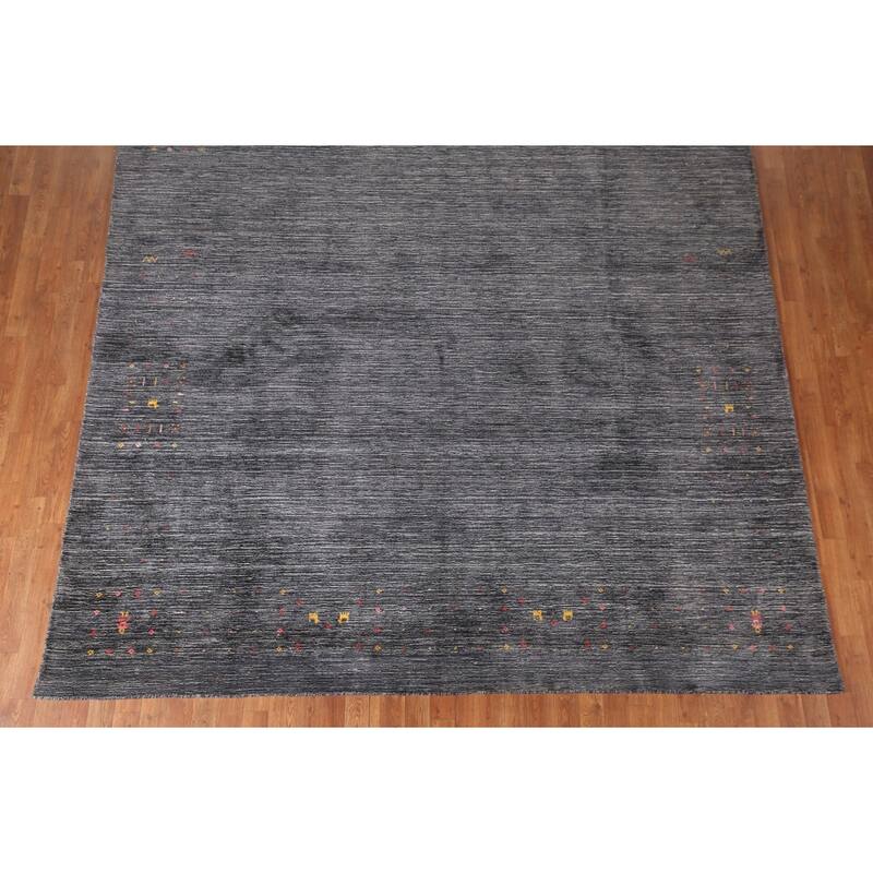 Striped Gabbeh Oriental Area Rug Wool Carpet - 8'9" x 11'6"