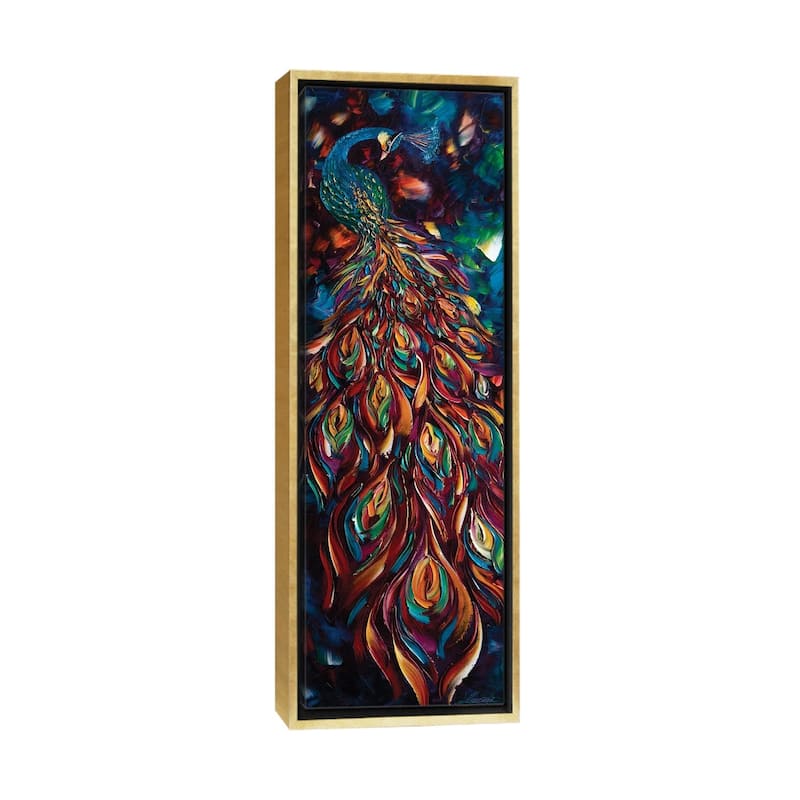 iCanvas "Peacock IX" by Willson Lau Framed Canvas Print - 60x20 - Gold