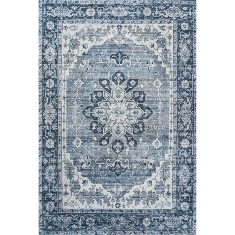 JONATHAN Y Maris Ornate Medallion Machine Washable Area Rug
