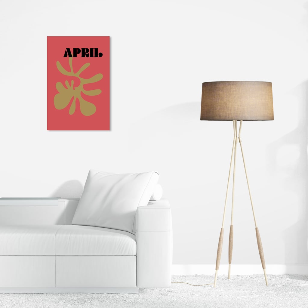Wynwood Studio Canvas Typography and Quotes April Simple Nature Red and Light Red Modern & Contemporary Wall Art Canvas Print