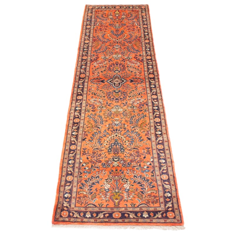 ECARPETGALLERY Hand-knotted Anadol Light Red Wool Rug - 2' 7" x 10' 9"