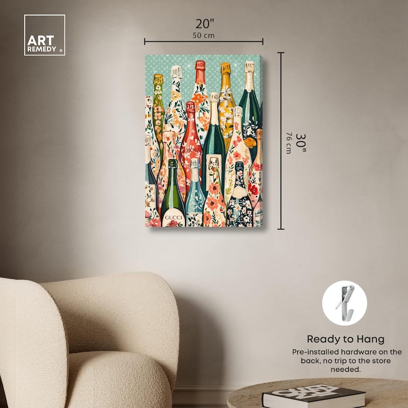 Floral Collection Bottles II Canvas by Art Remedy, Gallery Wrapped