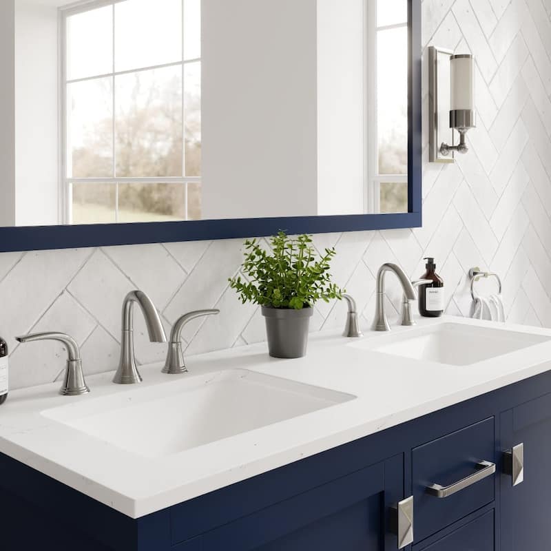Aberdeen 48 in. Double Sink Vanity with Carrara Quartz Top & Undermount Sinks