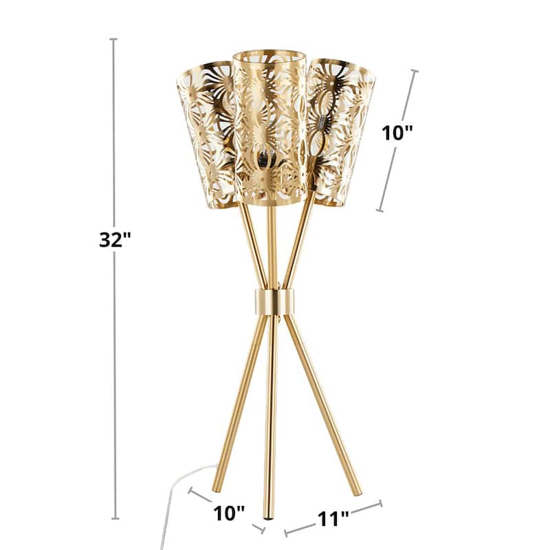 Silver Orchid Noella 32" Metal Tripod Table Lamp