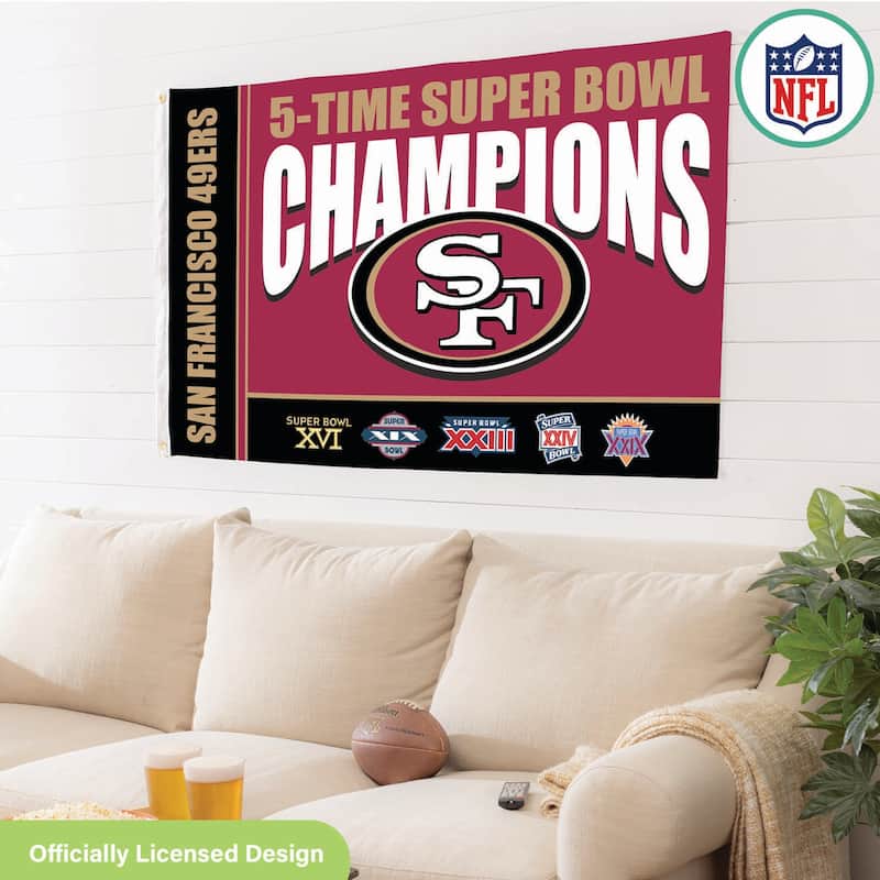 San Francisco 49ers Single Sided Flag w/ 2 Grommets, 3'x5'