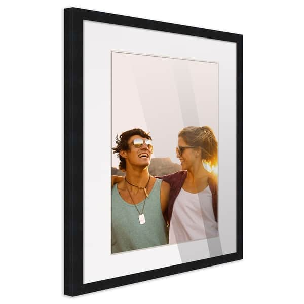 19x26 Black Picture Frame with 16.5x23.5 White Mat Opening for 17x24 ...