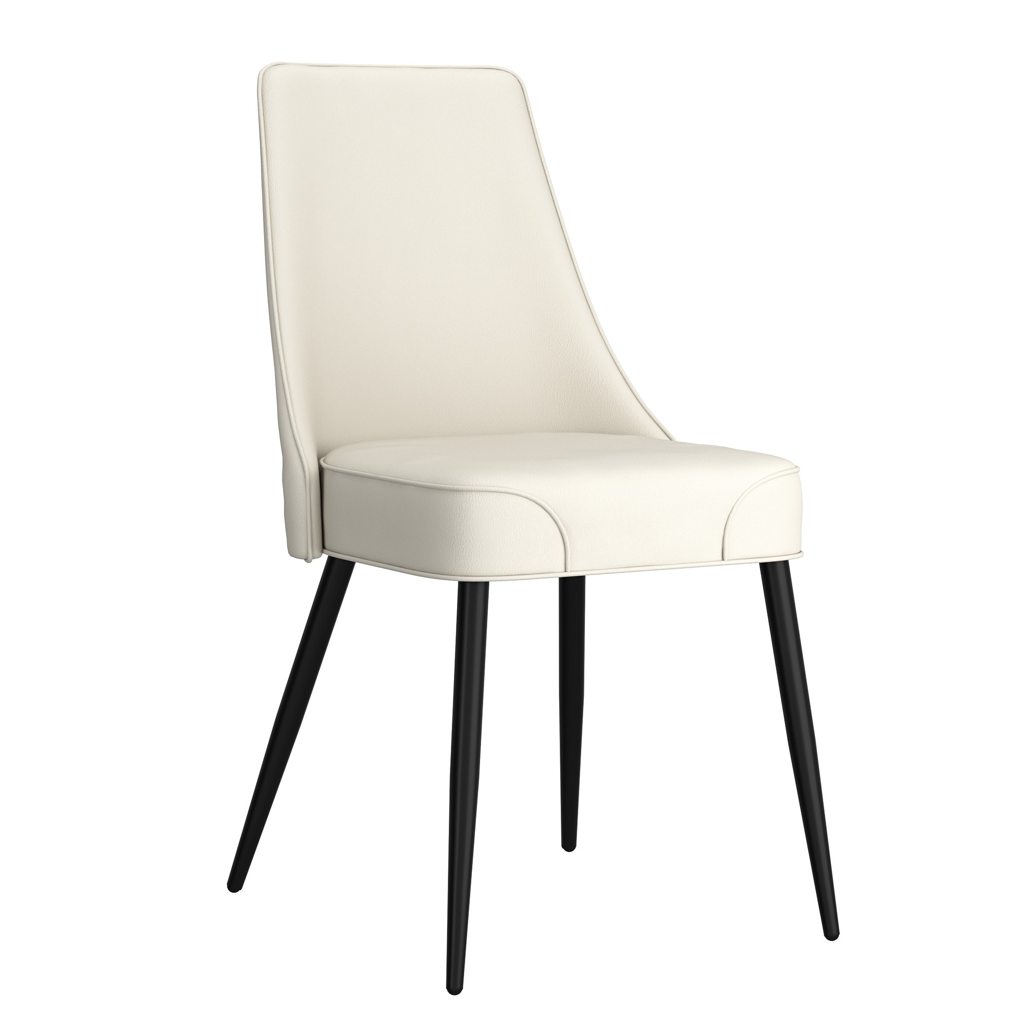 Modern Faux Leather & Metal Dining Chair, Faux Leather, Set of 4