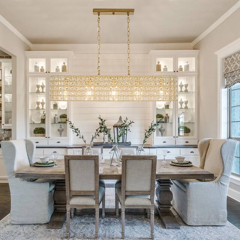 Glam 5-Light Shine Crystal Oval Cage Island Pendant Chandelier 41.7in