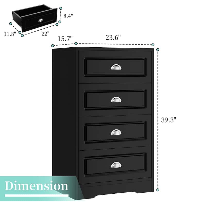 4-Drawer Dresser - Storage Cabinet for Hallway, Living Room & Bedroom