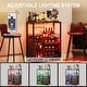 preview thumbnail 6 of 7, 3-Tier Wine Bar Cabinet with LED Lights, Detachable Wine Rack and Storage Space,Grey - 27.2x13.8x36.2in