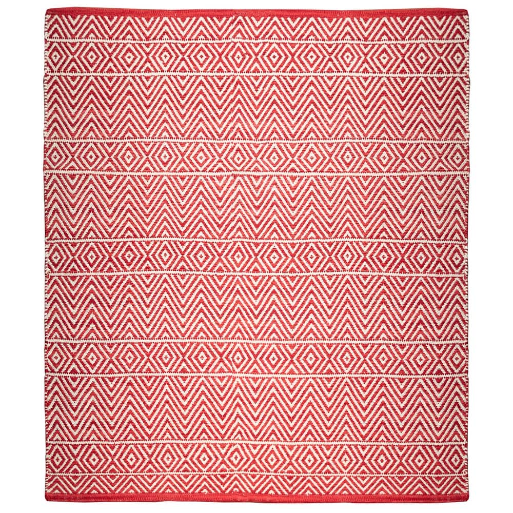 Fabstyles Herringbone Flatweave Cotton Area Rag Rug for Living Room