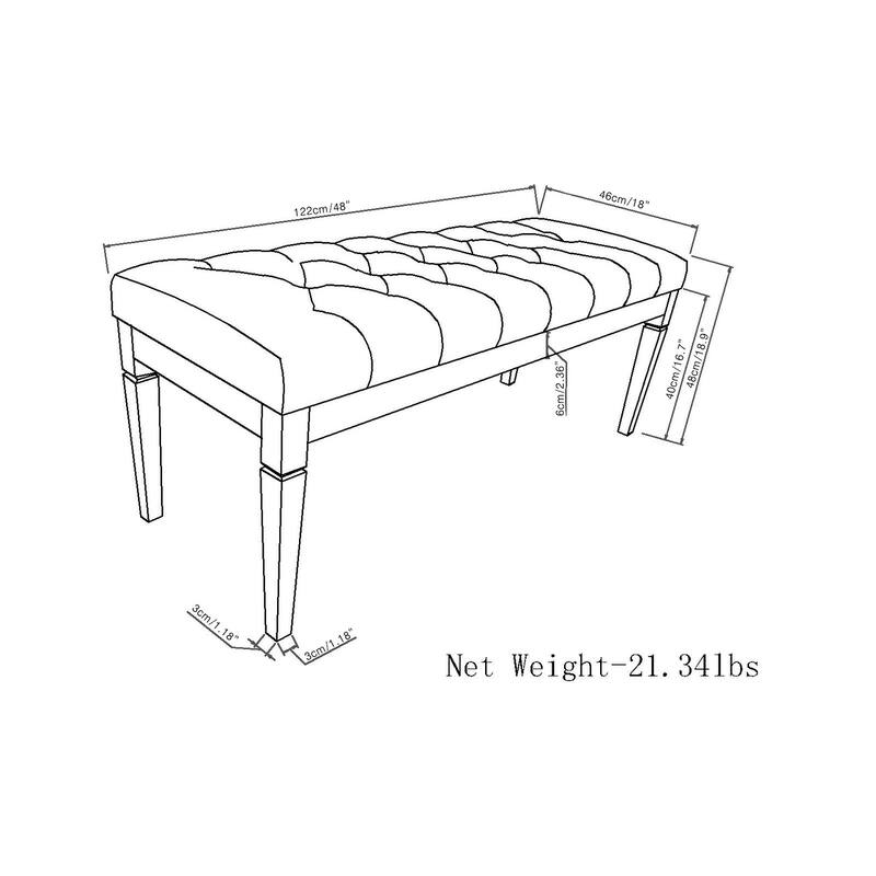 WYNDENHALL Hopewell 48 inch Wide Traditional Rectangle Ottoman Bench
