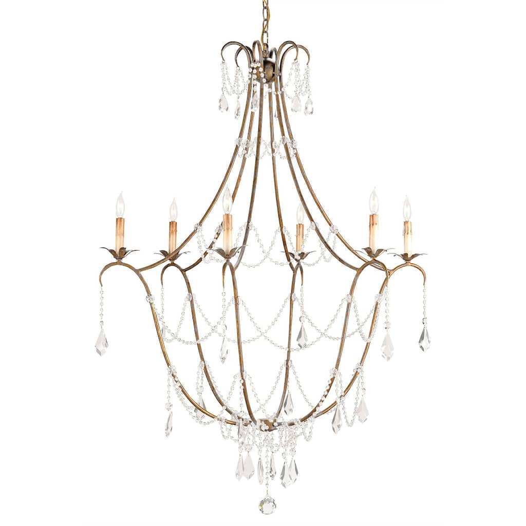 Currey & Company Elizabeth Gold Chandelier - 50"h x 35.5"dia