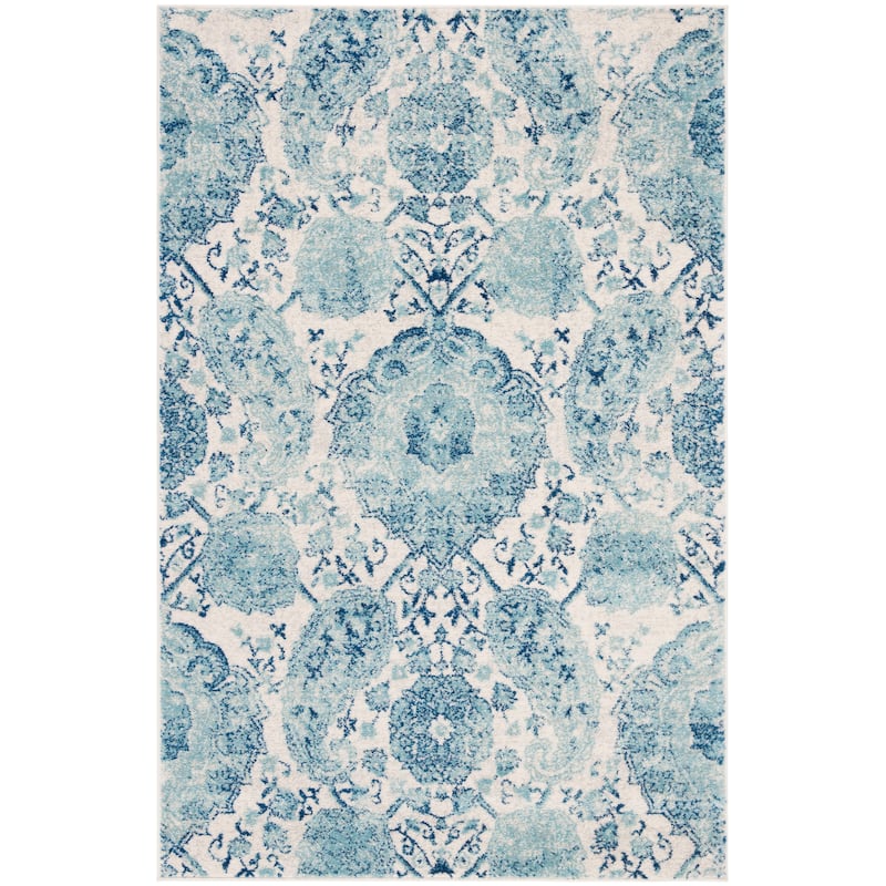 SAFAVIEH Madison Belle Boho Glam Paisley Pattern Area Rug - 2'3" x 4' - Cream/Turquoise