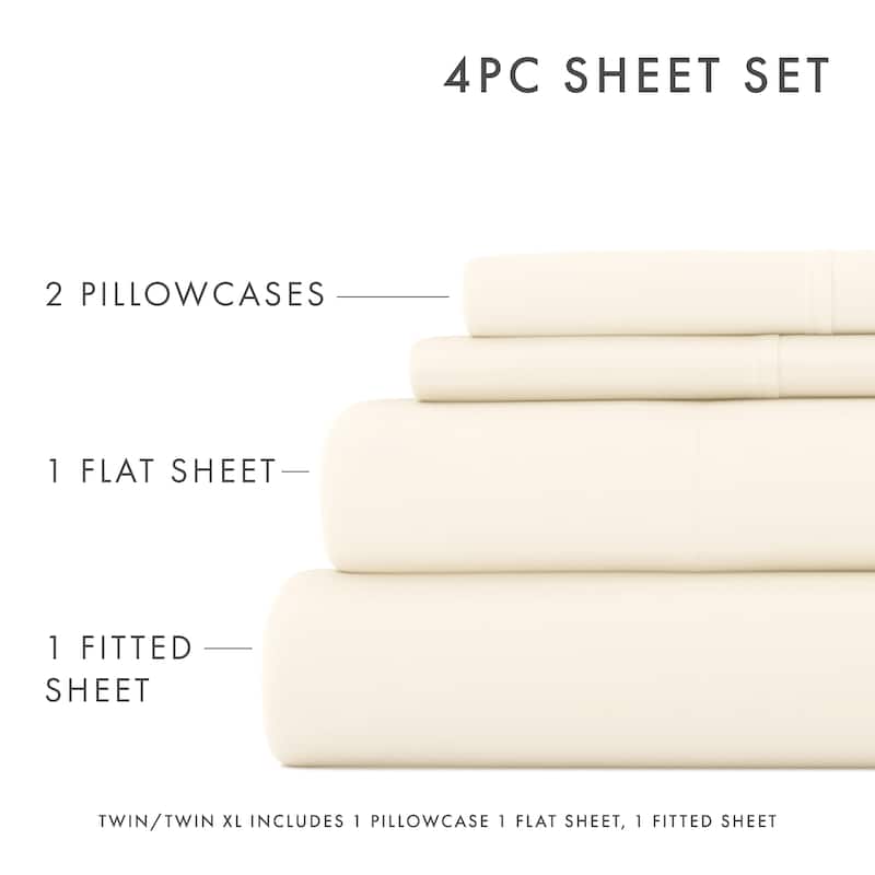 Becky Cameron Ultra-Soft Deep Pocket 4 Piece Microfiber Bed Sheet Set