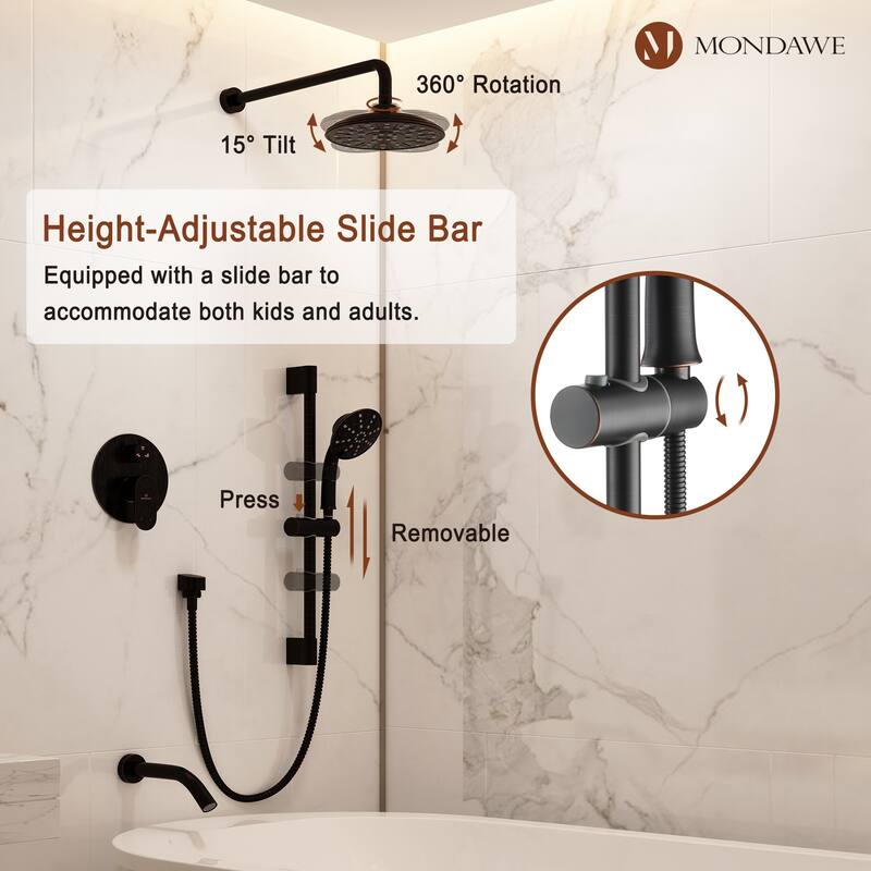 Retro Series 8 in. Rain Wall Mount Dual Shower Heads with 1.8 GPM