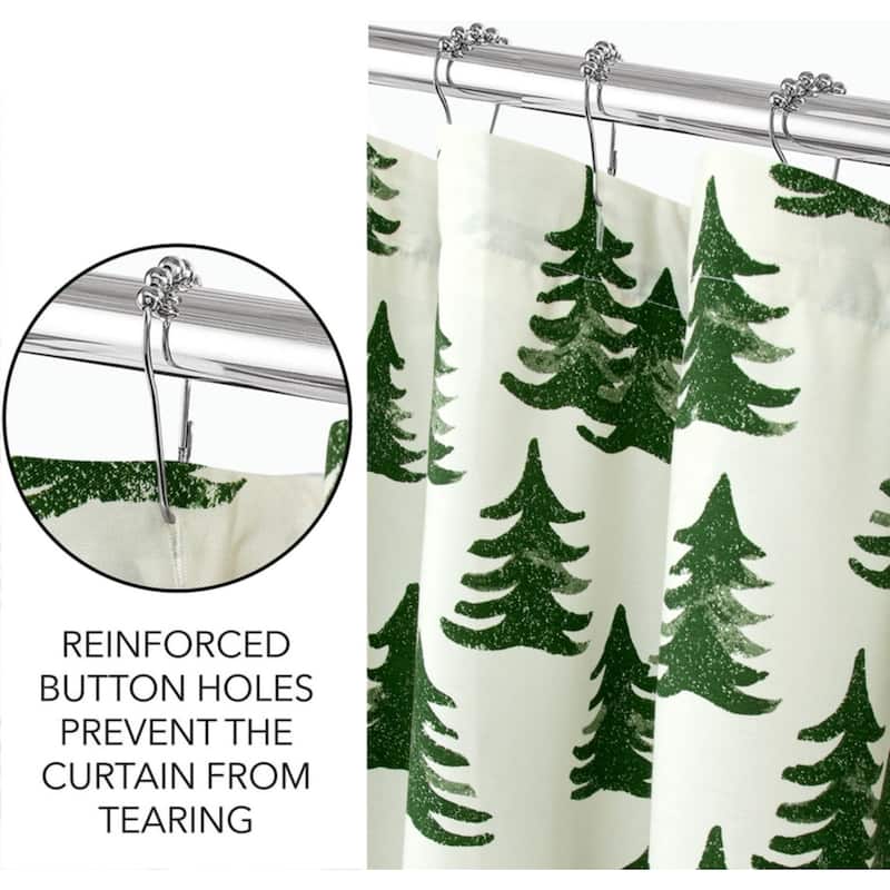 Royale Linens Pack of 1 Double Brushed Microfber 1800 Thread Printed Shower Curtain for Bathroom 72 Inches X72 Inches