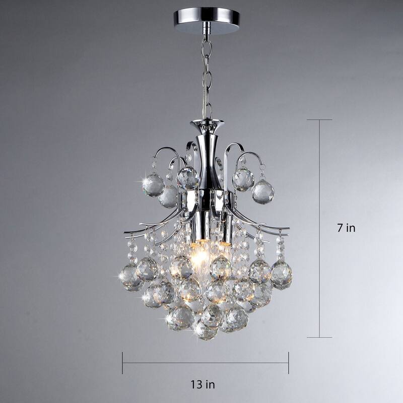 Cyan 3-light Crystal Chandelier
