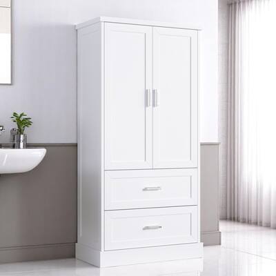 Freestanding Bathroom Cabinet with Drawers and Doors, Adjustable Shelf, Tall MDF Storage Unit