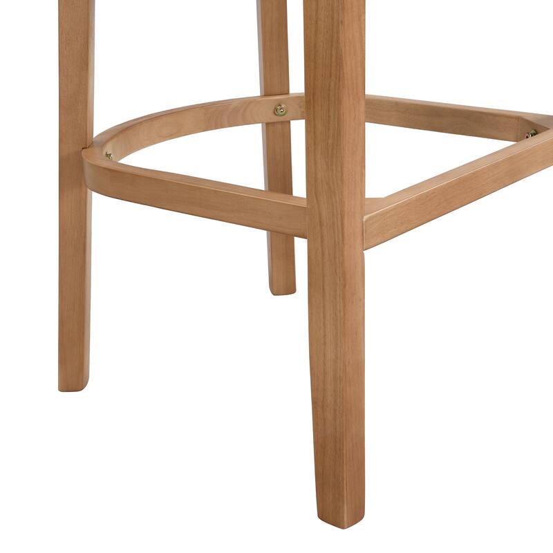 Christopher Knight Home-Glovers Wood And Rattan Upholstered Bar Stools Set of 2