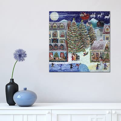 iCanvas "Santa Christmas Village" by Cheryl Bartley Canvas Print