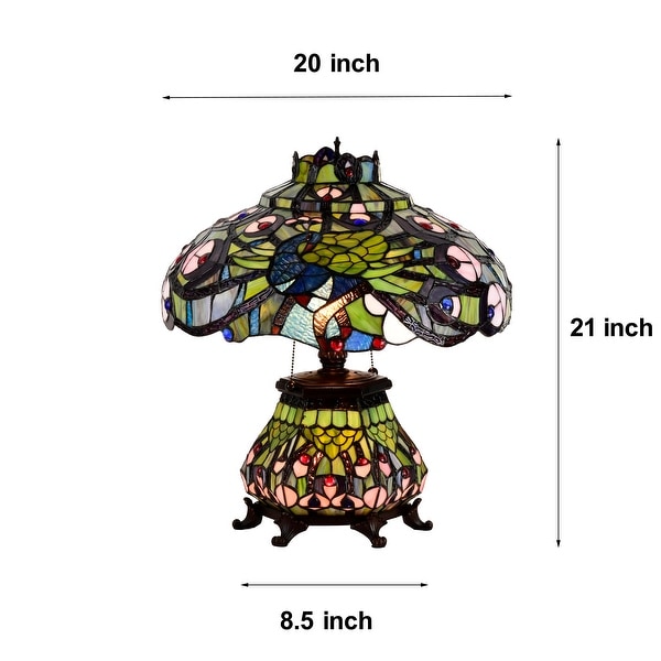 Tiffany style peacock lamp sale