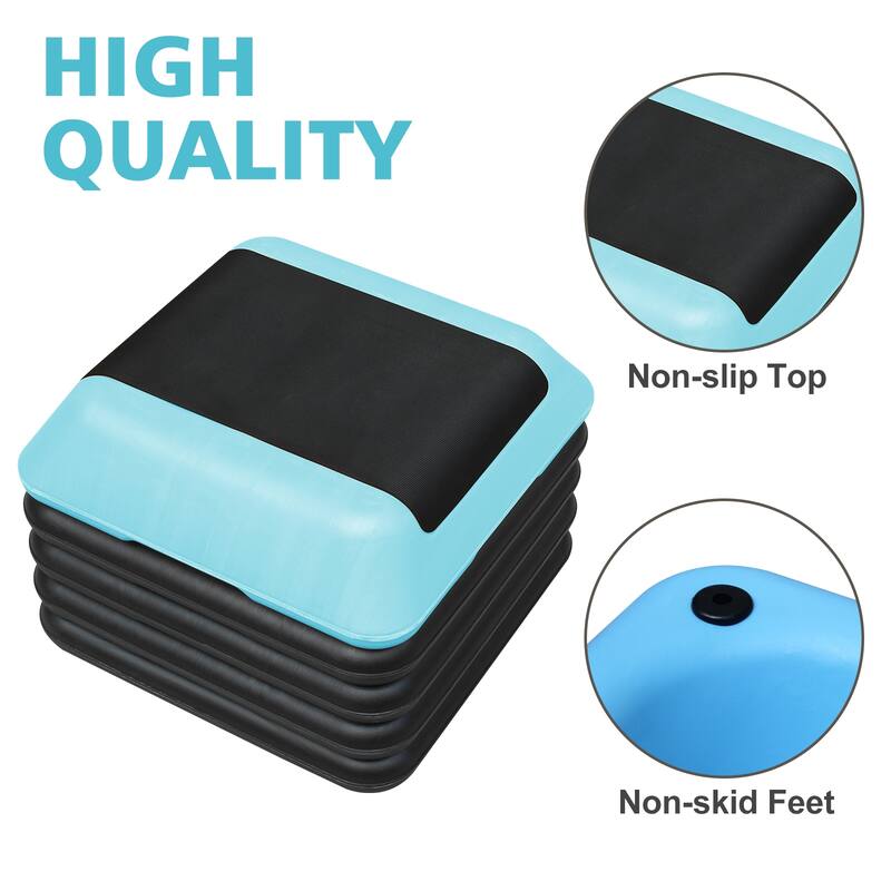 Height-Adjustable Step Aerobics Riser Platform Fitness Equipment
