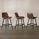 preview thumbnail 67 of 103, LUE BONA Modern Industrial Counter Stools Faux Leather Upholstered Counter Height Bar tools with Back