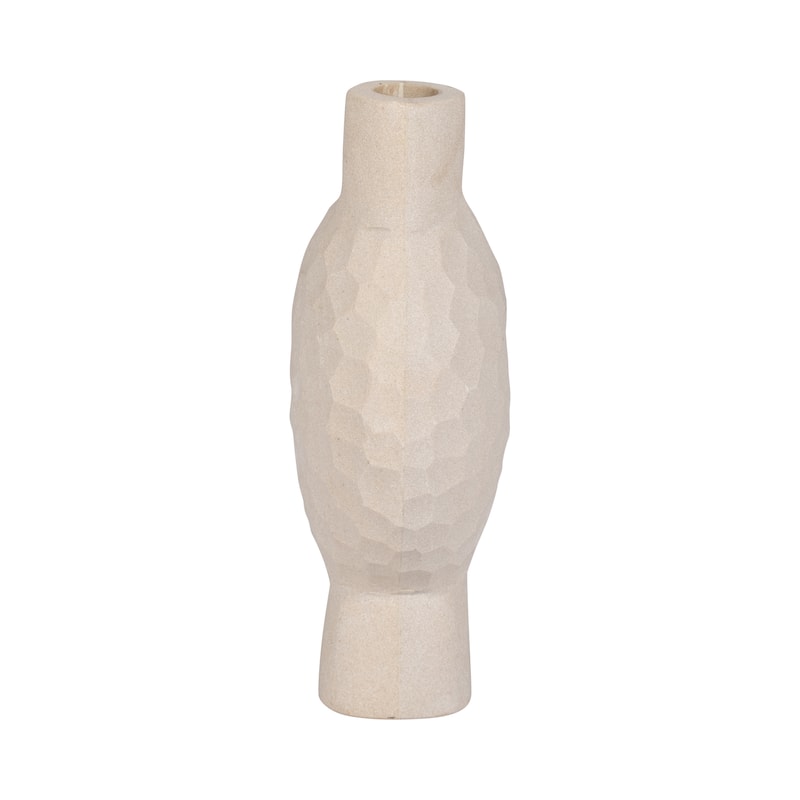 Sagebrook Home Stone Natual Round Hammered Vase