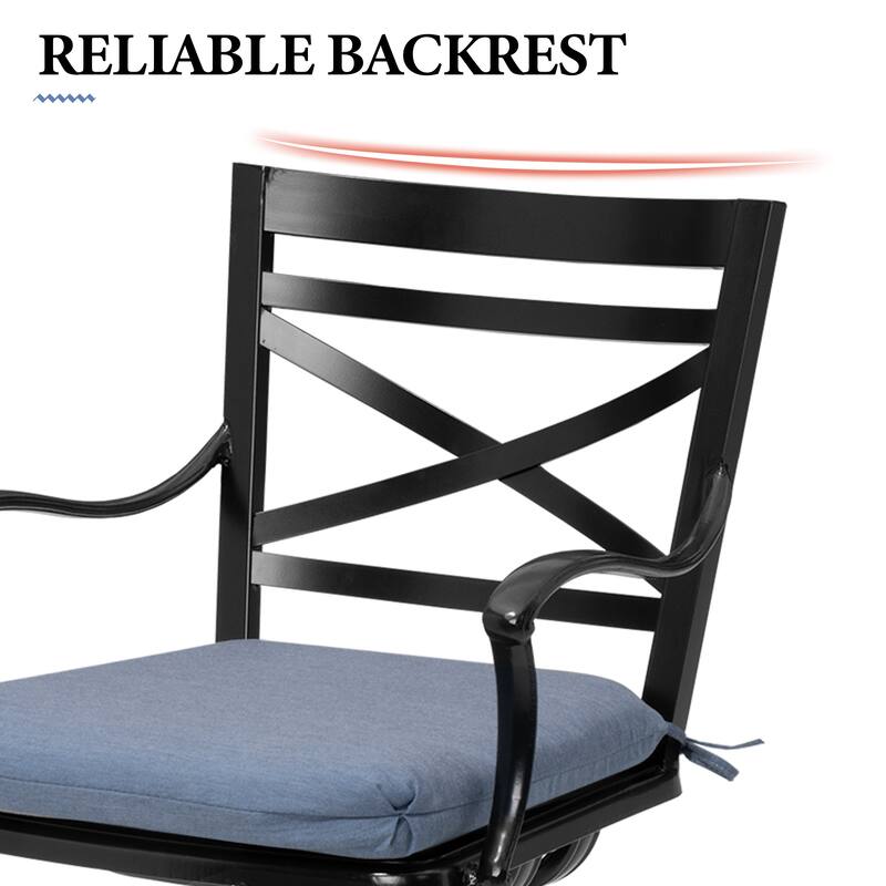 All-Weather Patio Outdoor Indoor Aluminum Swivel Bar Stools with Sunbrella Cushion