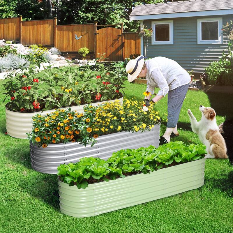 Aoodor 6-in-1 Modular Aluzinc Metal Raised Garden Bed Kit