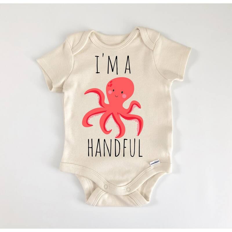 Octopus Ocean - Baby Boy Girl Clothes Infant Bodysuit Funny Cute Newborn - White - 6-9M